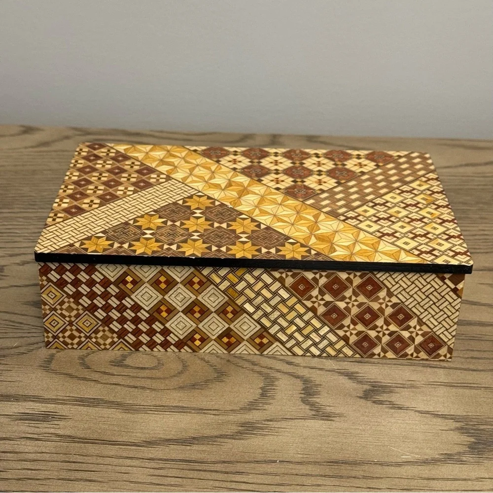 Intricate Brown and Tan Decorative Box